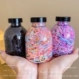 Hũ 1000 Dây Thun Buộc Tóc Nhiều Màu Sắc Dễ Thương Cho Bé Gái.