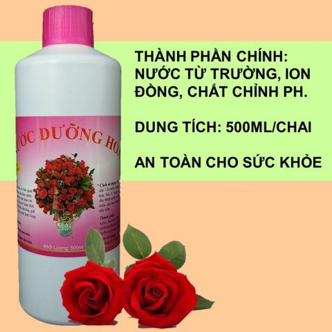 Nước Cắm Hoa Giúp Hoa Tươi Lâu, Không Thối Nước - Không Cần Thay Nước Chai 500ml.