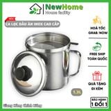 Ca Lọc Dầu Inox Cao Cấp 1.3L, Lọc Cặn và Bảo Quản Dầu Thừa Tiện Lợi.