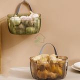 Giỏ Nhựa Trong Đựng Đồ Nhà Bếp Treo Tường Thông Minh, Sang Trọng - Có Quai Sách Kèm Miếng Dán Tường.