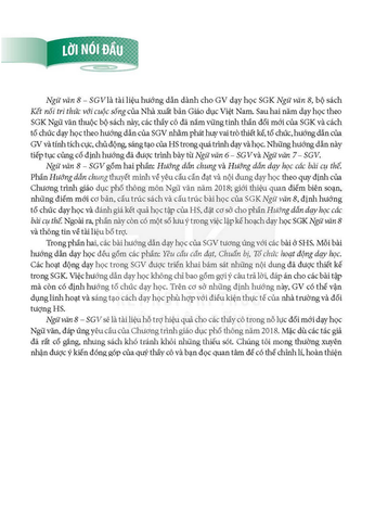 Sách giáo viên - Ngữ văn 8 tập một (Kết nối tri thức với cuộc sống)