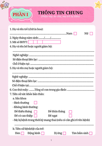 Sổ theo dõi sức khỏe trẻ nhà trẻ (Dành cho trẻ từ 3 tháng đến dưới 36 tháng tuổi)