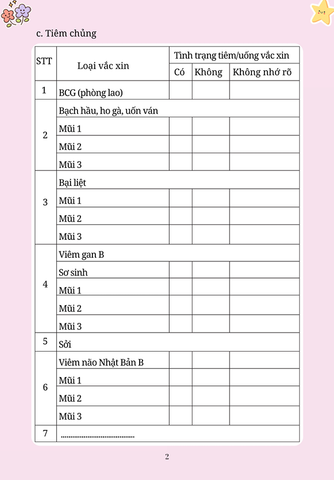 Sổ theo dõi sức khỏe trẻ nhà trẻ (Dành cho trẻ từ 3 tháng đến dưới 36 tháng tuổi)