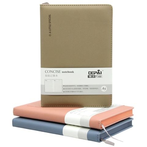 Sổ bìa da A5 - Kẻ ngang - 200 trang (Nhiều màu)