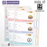 Nhãn vở học sinh kèm nhãn phụ (12 nhãn + 32 sticknote)
