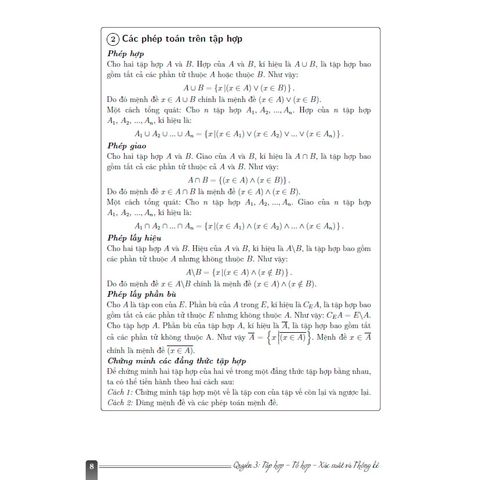 Sách tham khảo - Tài liệu chuyên Toán 10 - Quyển 3: Tập hợp- Tổ hợp - Xác suất và Thống kê