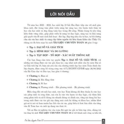 Sách tham khảo - Tài liệu chuyên Toán 10 - Quyển 1: Đại số và Giải tích