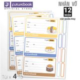 Nhãn vở học sinh kèm nhãn phụ (12 nhãn + 32 sticknote)