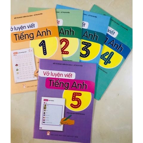Sách tham khảo - Vở luyện viết Tiếng Anh (Theo bộ sách Global Success) Lớp 1 đến Lớp 5