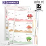 Nhãn vở học sinh kèm nhãn phụ (12 nhãn + 32 sticknote)
