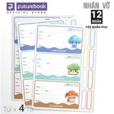 Nhãn vở học sinh kèm nhãn phụ (12 nhãn + 32 sticknote)