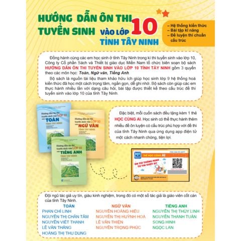 Sách tham khảo - Hướng dẫn ôn thi tuyển sinh vào lớp 10 môn Ngữ văn tỉnh Tây Ninh