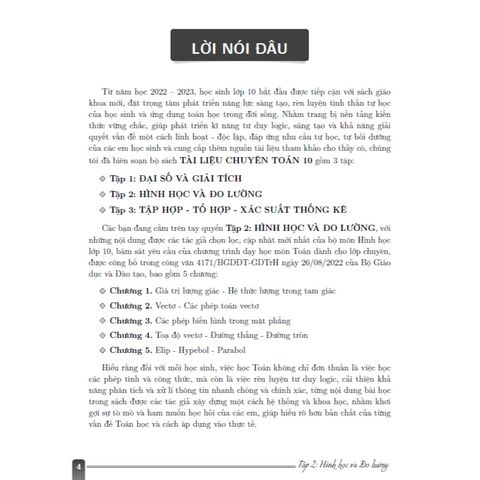 Sách tham khảo - Tài liệu chuyên Toán 10 - Quyển 2: Hình học và Đo lường