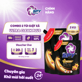  Combo 2 túi nước giặt xả SPY 3kg dòng ULTRA CLEAN PLUS 2 trong 1 thơm lâu 