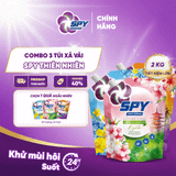  Combo 2 túi Nước xả vải SPY Nature Care 2000ml - Khử mùi, an toàn cho da, mềm mại, bền màu 
