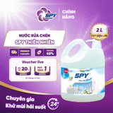  Nước rửa chén SPY thành phần thiên nhiên hương Quế, Gừng Sả khử mùi hôi tanh và xua đuổi côn trùng 2000ml 