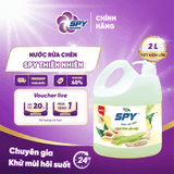  Nước rửa chén SPY thành phần thiên nhiên hương Quế, Gừng Sả khử mùi hôi tanh và xua đuổi côn trùng 2000ml 