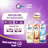  Nước rửa chén SPY thành phần thiên nhiên hương Quế, Gừng Sả khử mùi hôi tanh và xua đuổi côn trùng 380ml 