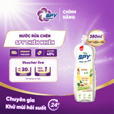  Nước rửa chén SPY thành phần thiên nhiên hương Quế, Gừng Sả khử mùi hôi tanh và xua đuổi côn trùng 380ml 