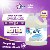  Nước rửa chén SPY thành phần thiên nhiên hương Quế, Gừng Sả khử mùi hôi tanh và xua đuổi côn trùng 3600ml 