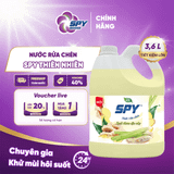  Nước rửa chén SPY thành phần thiên nhiên hương Quế, Gừng Sả khử mùi hôi tanh và xua đuổi côn trùng 3600ml 
