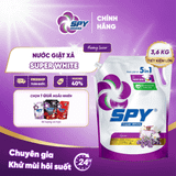  (Đủ mùi) Combo 2 túi nước giặt xả SPY Super White 3,6kg siêu trắng sáng kết hợp giặt xả khử mùi hôi 