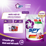  (Đủ mùi) Combo 2 túi nước giặt xả SPY Super White 3,6kg siêu trắng sáng kết hợp giặt xả khử mùi hôi 