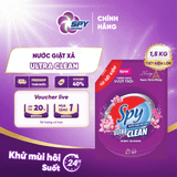  Combo 2 túi nước giặt xả SPY 1,5kg Ultra Clean hoa Tím lưu hương thơm mát dài lâu giúp vải mềm mại 