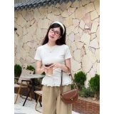  Áo Thun Babytee Phối Ren Gấu, Áo Phông Baby Tee Cổ Tròn Form Vừa Chất Vải Cotton Mùa Hè Thoáng Mát Premium Miho House 