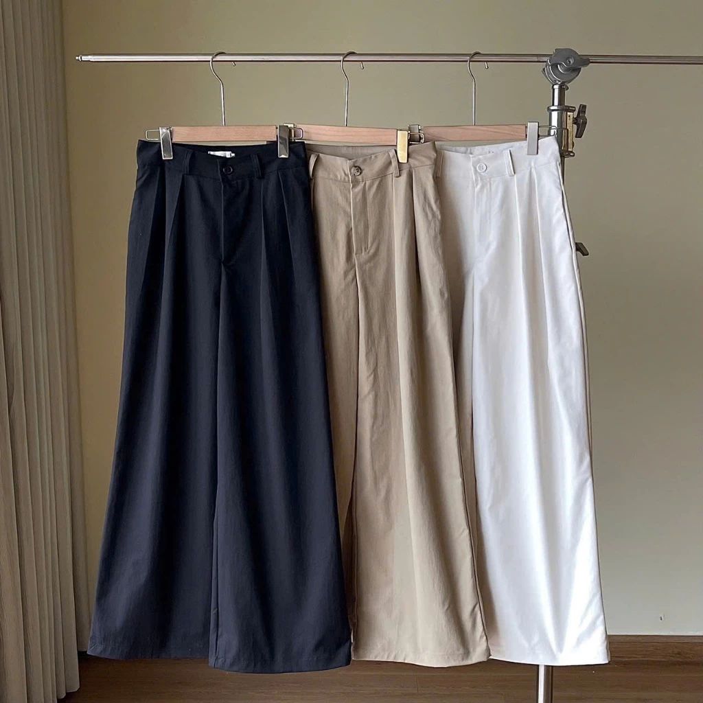  Quần Ống Rộng Kaki, Quần Cạp Cao Dáng Suông Miho House 