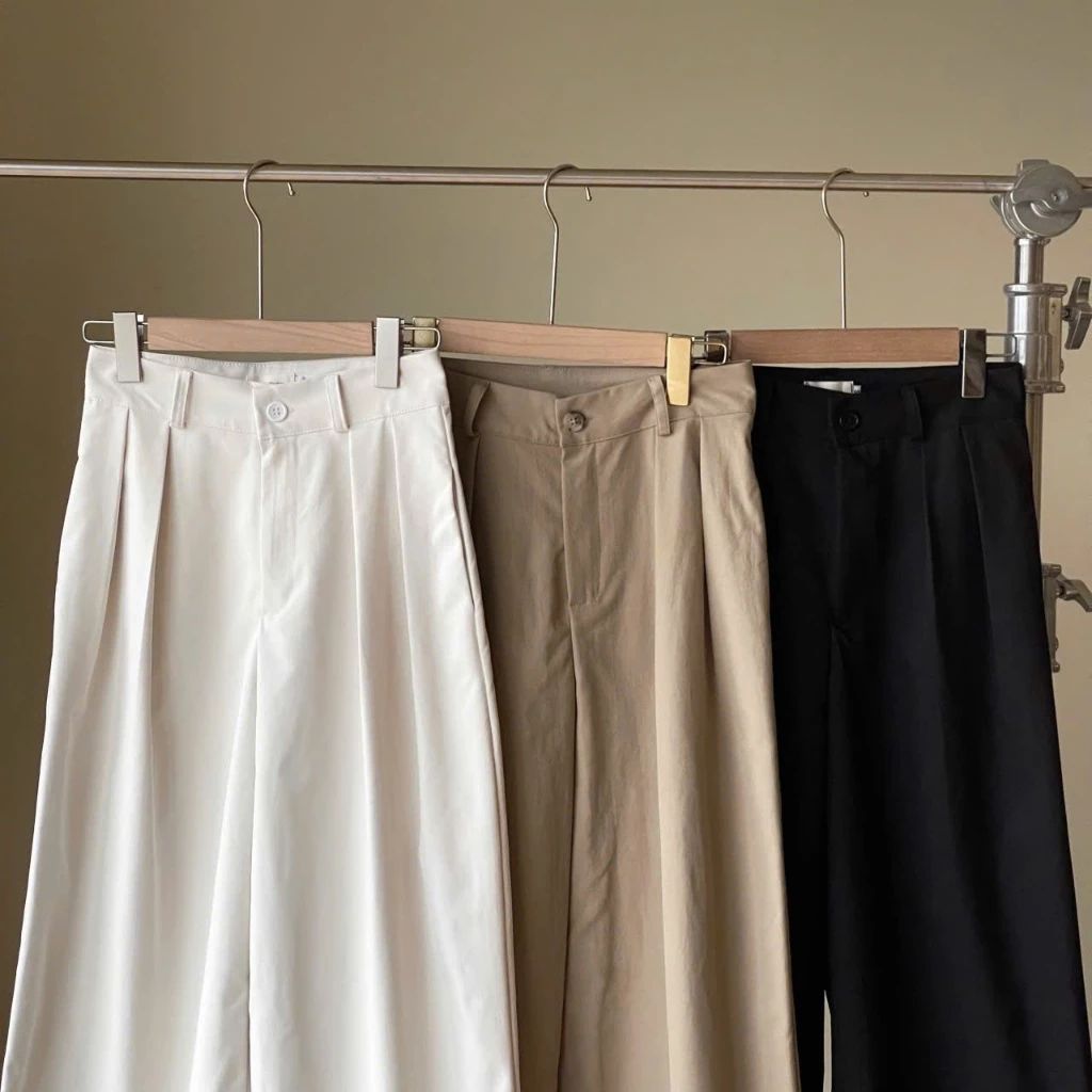  Quần Ống Rộng Kaki, Quần Cạp Cao Dáng Suông Miho House 