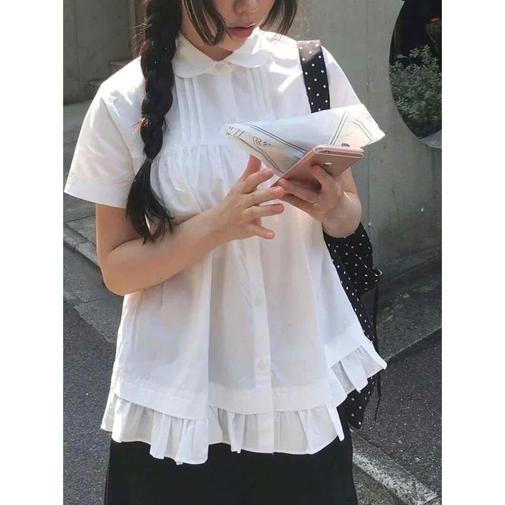  Áo sơ mi babydoll chất vải thô nến Miho House 