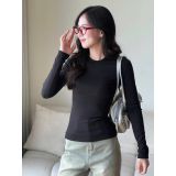  Áo thun cổ tròn dáng body chất vải tiêu Miho House 