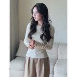  Áo thun cổ tròn dáng body chất vải tiêu Miho House 