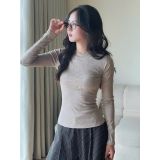  Áo thun cổ tròn dáng body chất vải tiêu Miho House 