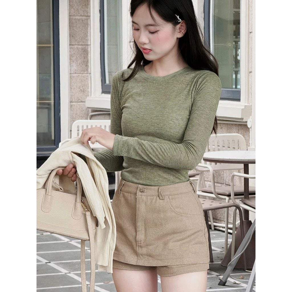  Quần giả váy kaki jean dáng ngắn Miho House 