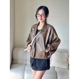  Áo khoác da mềm dáng rộng 2 lớp Miho House 