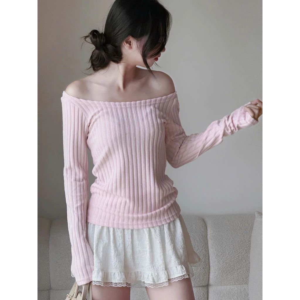  Áo Trễ Vai Tăm Đũa Lông Chất Vải Cotton Co Giãn Miho House 