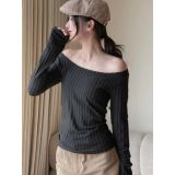  Áo Trễ Vai Tăm Đũa Lông Chất Vải Cotton Co Giãn Miho House 