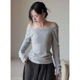  Áo Trễ Vai Tăm Đũa Lông Chất Vải Cotton Co Giãn Miho House 