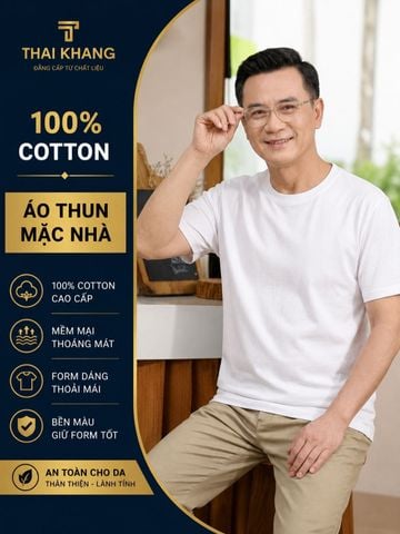 Áo lót nam có tay Thái Khang cotton 100% hồ lạnh ATK24