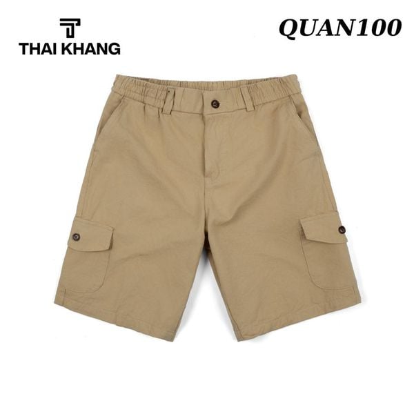 Quần short kaki túi hộp trung niên Thái Khang lưng chun thoải mái vải cotton QUAN10