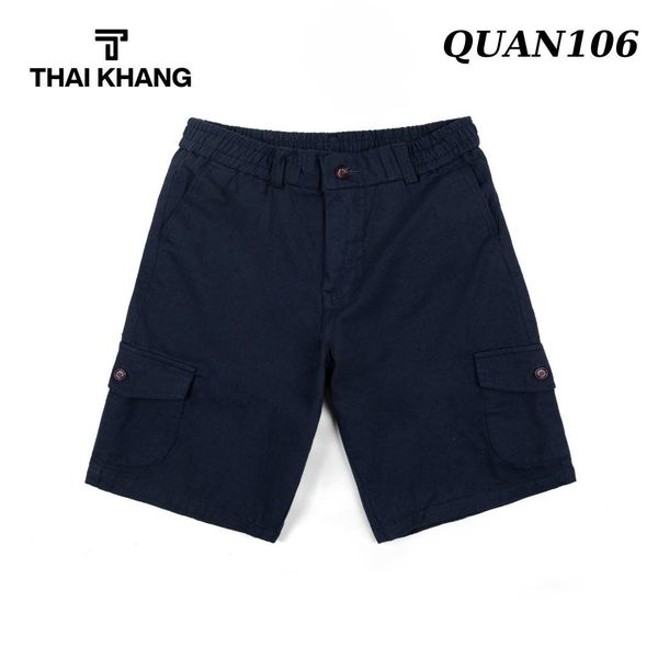 Quần short kaki túi hộp trung niên Thái Khang lưng chun thoải mái vải cotton QUAN10