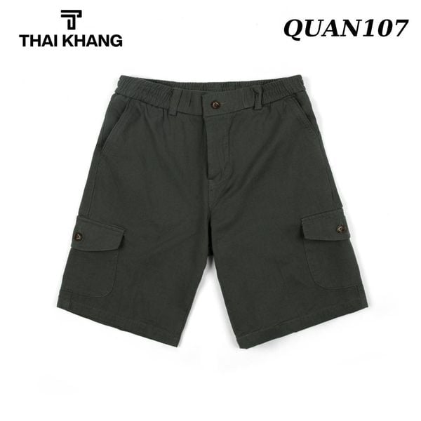 Quần short kaki túi hộp trung niên Thái Khang lưng chun thoải mái vải cotton QUAN10
