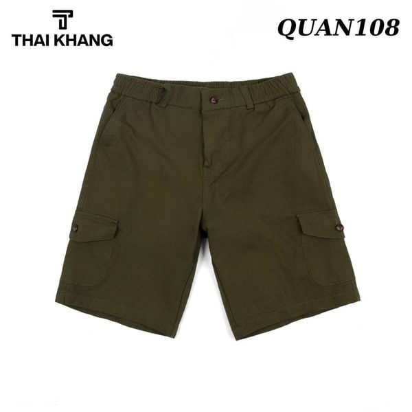 Quần short kaki túi hộp trung niên Thái Khang lưng chun thoải mái vải cotton QUAN10