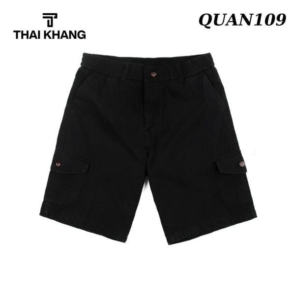Quần short kaki túi hộp trung niên Thái Khang lưng chun thoải mái vải cotton QUAN10