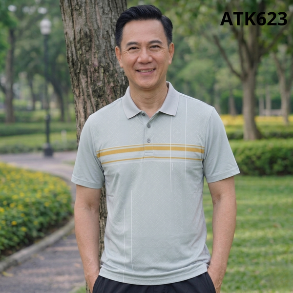 Áo thun nam trung niên Thái Khang áo thun chạy bộ form classic rộng rải thoải mái ATK62
