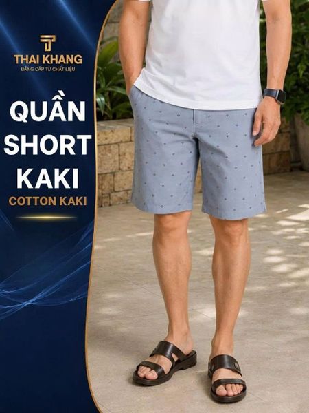 Quần short kaki nam THÁI KHANG vải kaki dày mềm mặc mát QUAN08