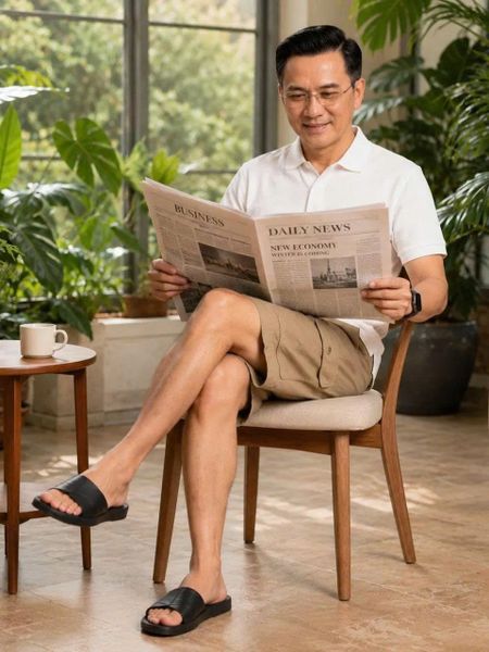 Quần short kaki túi hộp trung niên Thái Khang lưng chun thoải mái vải cotton QUAN10
