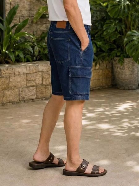 Quần short jean nam Thái Khang túi hộp nam trung niên QUAN03